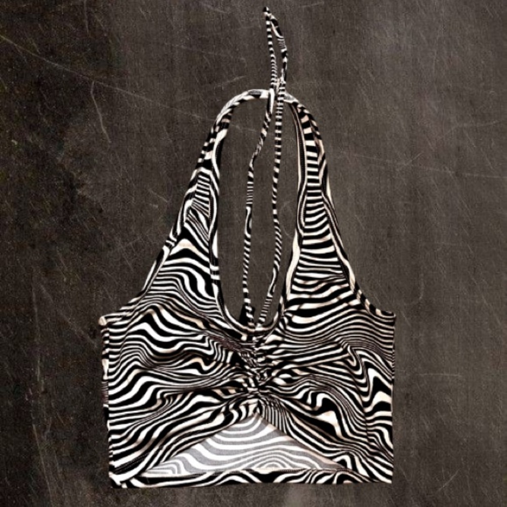 H&M Black and White Swirl Top